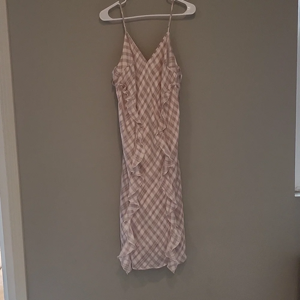 Victoria’s Secret Ruffle plaid pink dress women's L feminine adjustable straps - Picture 3 of 12